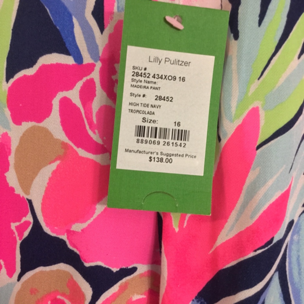 Lilly Pulitzer Madeira Pant High Tide Navy Tropicolada - Picture 5 of 15